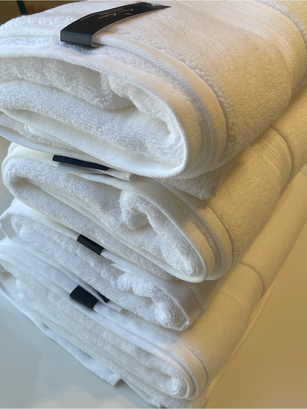 New Brooks Brothers 4 PC White Premium Bath Towels 550, 700, 800 GSM 100% Cotton - Picture 16 of 16